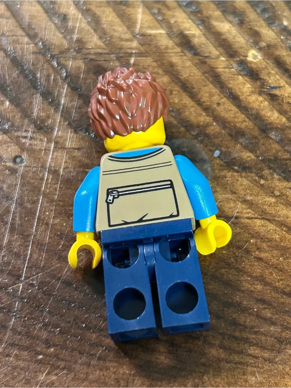 Lego Minifigure - Camper Van Owner Dark Tan Vest Messy Hair Smirk